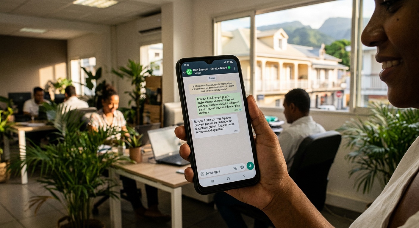 Discussion WhatsApp Business professionnelle à La Réunion